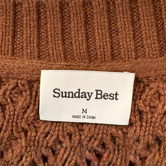 Sunday Best Warm Brown Knit Sweater - Picture 3 of 3
